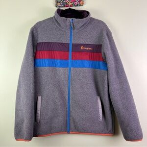 Cotopaxi Teca Medium Mens Gray Striped Full Zip Casual Outerwear Fleece